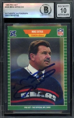 Mike Ditka Gem Mint 10 Beckett BAS Signed 1989 Pro Set Autograph - Image 1 of 2