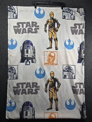 Sábana bajera plana Star Wars Disney cama doble blanco gráfico estampado droide Foto 1 de 4