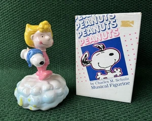 Snoopy PEANUTS 1984 Sally Willitts Vintage Music Box "Rock A Bye Baby” w/Box - Picture 1 of 24
