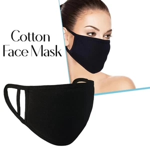 1-10er Pack Atmungsaktiv Erwachsene Schwarz Gesichtsmaske Baumwolle Waschbar Wiederverwendbar Staubmaske - Bild 1 von 13