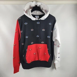 Champion Sweatshirt Reverse Weave Color Block Logo Hoodie All Over Print M NWT - Picture 1 of 8