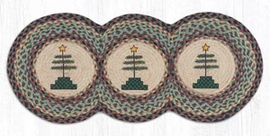 FEATHER TREE TRI CIRCLE 100% Natural Braided Jute Runner, 15" x 36", Earth Rugs - Picture 1 of 1