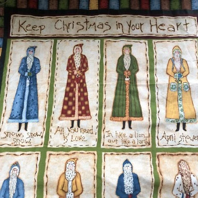 Keep Christmas in Your Heart All the Year Through Santa Fabric Panel R Betterley - Image 1 of 4