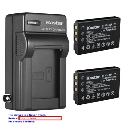 Kastar Q120 电池交流壁式充电器适用于美能达 MN-35Z BT03B Q8N B35HDZ 相机 — 第 1/4 张图片