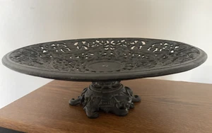 Vintage 1930s Robert EMIG Black Ornate Cast Iron Compote - Picture 1 of 5