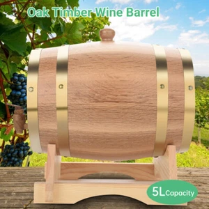 5L Capacity American White Oak Barrel Distilling Aging Whiskey Rum Port Keg - Picture 1 of 12