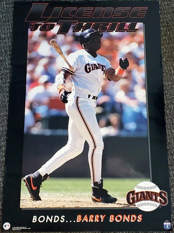 Barry Bonds LICENSE TO THRILL San Francisco Giants 1993 Costacos 23x35 POSTER Cover