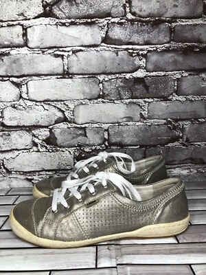 Josef Seibel Tenis Informales de Cuero Plateado con Cordones Zapatos para Mujer Talla 40EU/9.5M EE. UU. Foto 1 de 4