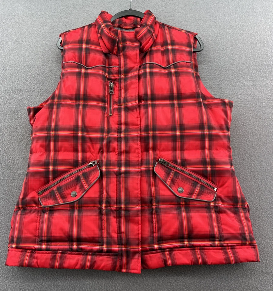Chaleco Roper para mujer talla XL rojo/negro a cuadros sin mangas cremallera completa con capucha acolchada Foto 1 de 4