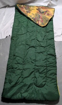 Saco de dormir de caza de patos con cremallera de metal verde de colección años 70  Foto 1 de 4