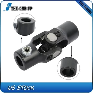 1 Pcs Single Universal Steering U-Joint Shaft 5/8"-36 Spline X 3/4" Round Black - Picture 1 of 14
