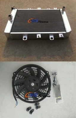 Aluminum Radiator +7"Fan For 2007-2013 Yamaha Grizzly 550 Quad YFM700/550 - image 1 of 4