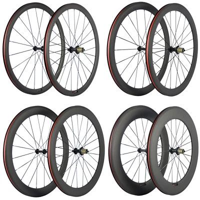 38/50/60mm T1000 Carbon Laufradsatz Rennrad Fahrrad Räder Clincher Wheel - Bild 1 von 4