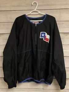 Rare Black Vintage Texas Rangers Authentic Collection Majestic Jacket Size Large - Picture 1 of 9