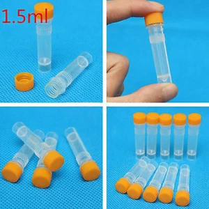 25 piezas viales de plástico de 1,5 ml tubos de microcentrífuga tubo de tornillo de laboratorio - Imagen 1 de 6