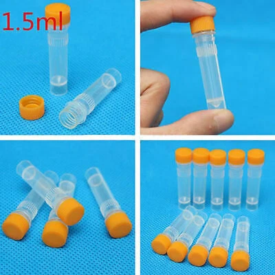 25pcs 1.5ml Plastic Vials Microcentrifuge Tubes Lab Screw Cap Tube - Image 1 of 4