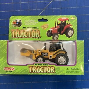 REALTOY diecast metal Yellow tractor snow plow scraper C16 326w B16