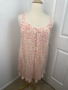 Eileen West Large Floral Nightgown 100% Modal Knee Length Cottage Beachy - Picture 1 of 12