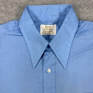Vintage Arrow Kent Shirt Mens Medium 16 Tan Point Collar Sanforized USA Made 70s - Picture 1 of 8