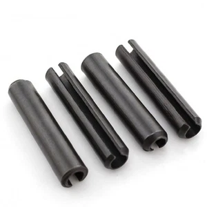 BLACK CARBON STEEL SPRING TENSION PINS SPLIT DOWEL SELLOCK ROLL PINS M3 M4 - Picture 1 of 5