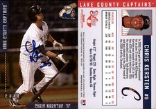 Chris Kersten Signed 2010 Grandstand Lake County Captains #NNO Card Auto AU
