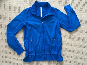 CHAQUETA DE LLUVIA LULULEMON PARA MUJER EN AZUL BRILLANTE TALLA 10 ¡EXCELENTE LIMPIEZA! - Imagen 1 de 11
