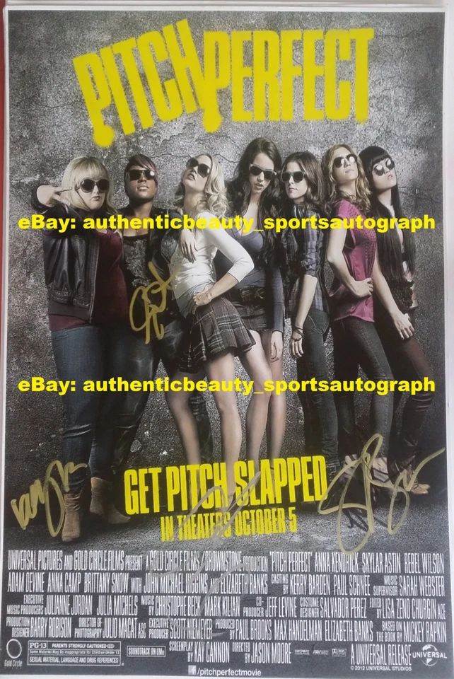 PITCH PERFECT SIGNED ANNA KENDRICK ANNA CAMP REBEL WILSON POSTER 12x18 REPRINT - Image 1 of 1