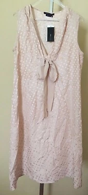 Vestido estilo L BCBG max azria Parfait sin mangas seda lunares lazo delantero trasero Foto 1 de 4