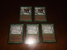 MTG Magic Beta Grizzly Bears x2 HP/DMG & Beta Fog x3 (1x HP/DMG, 1x MP, 1x LP)