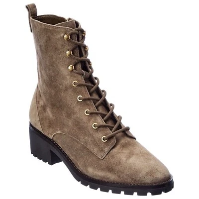 Botas Tory Burch Gamuza Combate Suela Con Cordones Nat River Rock Marrón 85071 Dorado Foto 1 de 4