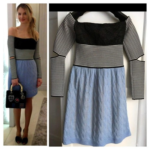 AUTH RUNWAY 2014 Christian Dior abito in maglia 42 it 38 fr
