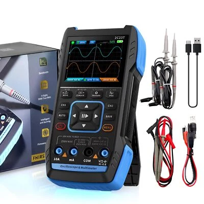 FNIRSI 3 in1 Oscilloscope/Multimeter DMM/Signal Generator 2CH 10MHz 10000 Counts - Image 1 of 4