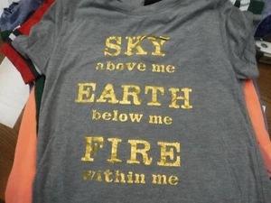 Modern Lux  Brand Sz M Message Front Gray with Gold Lettering SS T-Shirt  - Picture 1 of 4