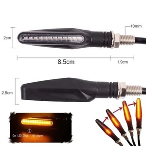 4PCS Motorcycle LED Turn Signal Lamp Sequential Flowing Indicator Light Amber AS - Foto 1 di 7