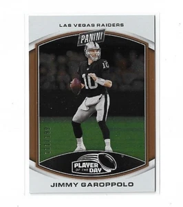 2023 Panini Player of the Day Jimmy Garoppolo Orange #'D 111/199 #41 - Raiders - Picture 1 of 2