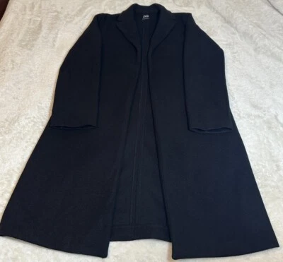 ZARA Black Woman's Jacket Long Pea Wool Winter Overcoat Coat Blend Size S - Image 1 of 4
