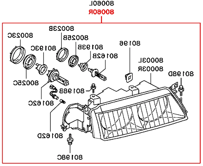 Genuine Mitsubishi Magna TE TF TH Verada KE KF Right RH Headlamp Headlight - image 1 of 1