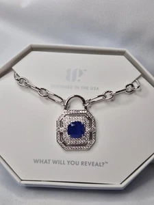 Bomb Party Necklace "Sun Drenched Dreams" Twilight Sapphire On Rhodium Plating - Picture 1 of 3