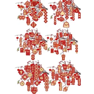 Holidays Made Bright with 42PCS Traditional Red Gold Pendant Decorations - Picture 1 of 30