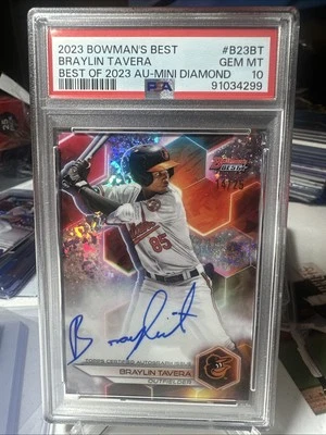 2023 - Braylin Tavera -  Bowman’s Best - Auto Mini Diamond /25 - PSA 10 🔥💎🔥 - Image 1 of 2