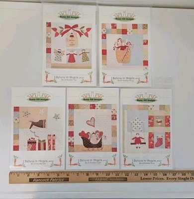 LOT OF 5 Bunny Hill Designs I BELIEVE IN ANGELS Quilt Block Patterns #2-3-6-8-9 - Image 1 of 4