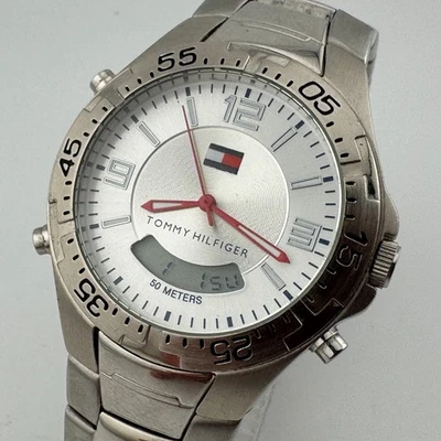 Tommy Hilfiger Reloj Analógico Digital Hombre 50m Plata Alarma Cronógrafo Batería Nueva 8" Foto 1 de 4