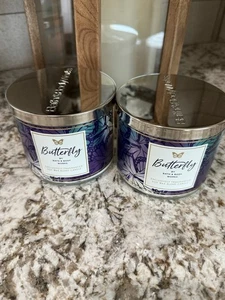 Lot of 2 Bath & Body Works Butterfly Large 3-Wick Scented Candle 14.5oz - Picture 1 of 1