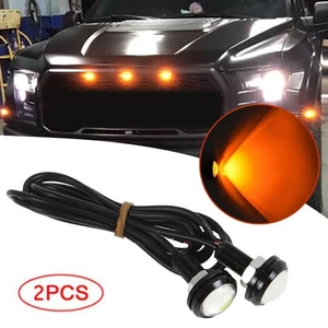 2pcs Amber LED Turn Signal Lights Yellow Water Proof For Wrangler Flat Fend - Picture 1 of 11