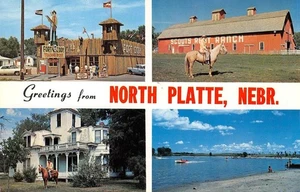 NORTH PLATTE Nebraska Large Letter Fort Cody Buffalo Bill '60s Vintage Postcard - Picture 1 of 2