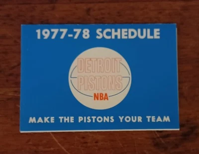 Detroit Pistons 1977-78 NBA Basketball Pocket Schedule - Elias Brothers - Image 1 of 2