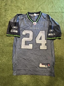 Seattle Seahawks Jersey Mens Small Blue NFL Football Reebok Marshawn Lynch 24 - Picture 1 of 6