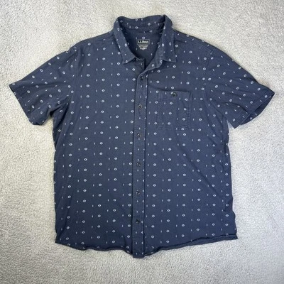 LL Bean Shirt Mens XL Blue Lakewashed Performance Organic Cotton Short Sleeve - Image 1 of 4