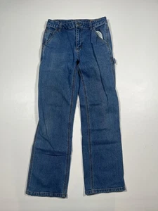 Pantalones de mezclilla Carhartt Carpenter talla 14 azules utilitarios Hammer Loop elásticos trabajo - Imagen 1 de 7