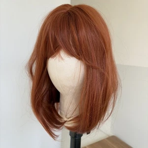 Soft Bob Straight Copper Red Cosplay Party Wigs With Fringe Synthetic Hair Women - Picture 1 of 8